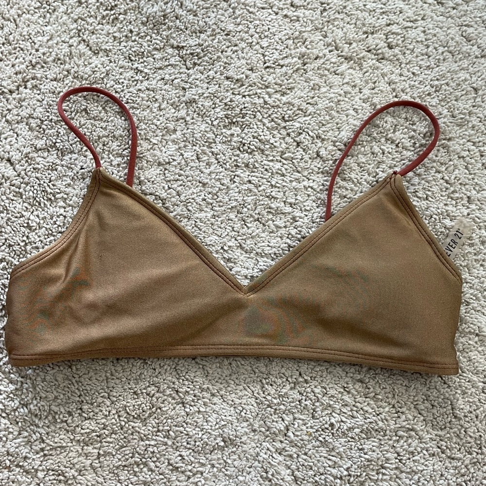 Brown bathing suit top